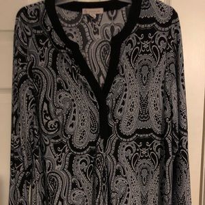 Women’s Long Sleeve Paisley Blouse Size Large